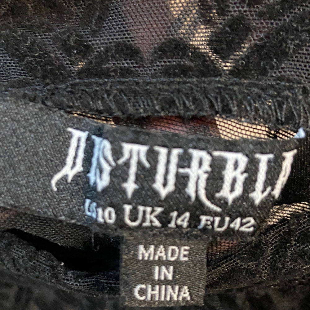 Disturbia Black Sheer Lace Blouse - Picture 6 of 8